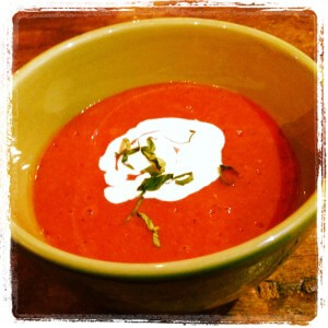 Strawberry tomato soup